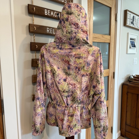 Calia Multicolor Springtime Hooded Windbreaker Water Repellent Jacket Small NEW - Picture 5 of 12